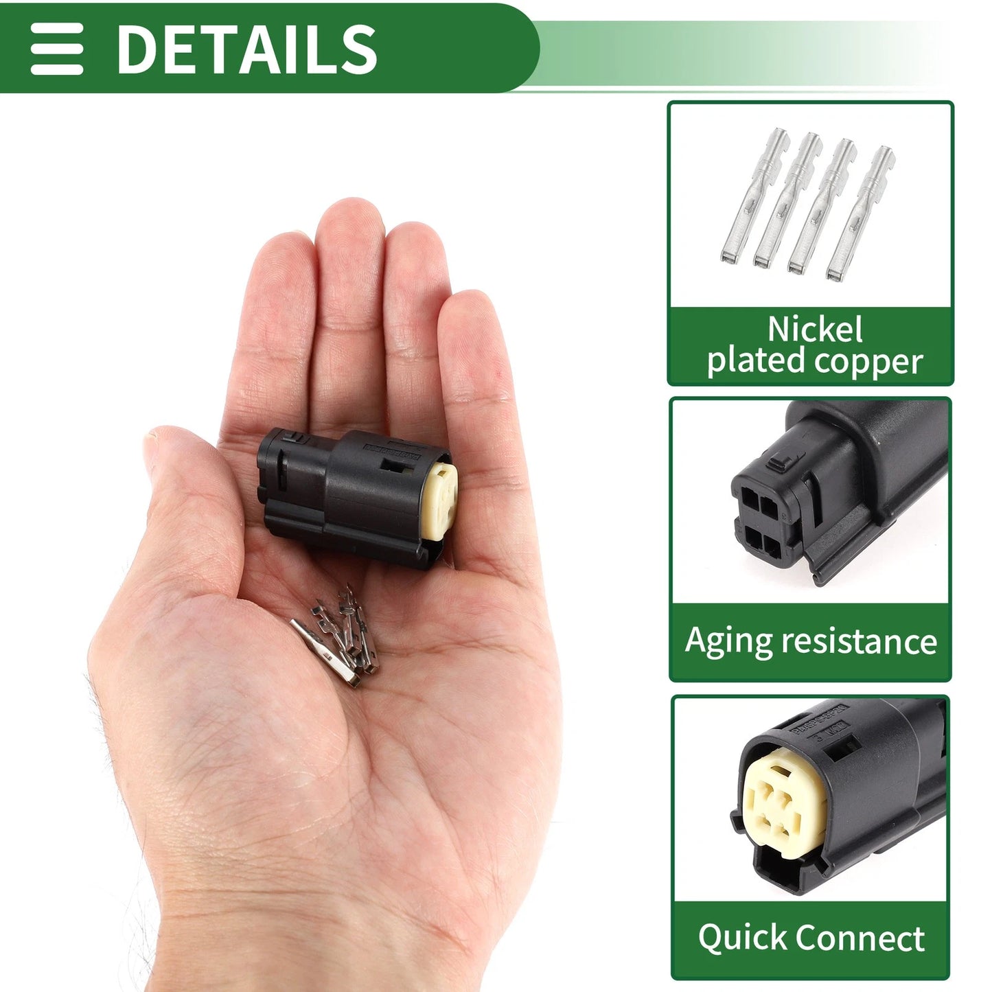 Set of 4 Pin Tail Light Oxygen Sensor Connector Housing for Harley Davidson