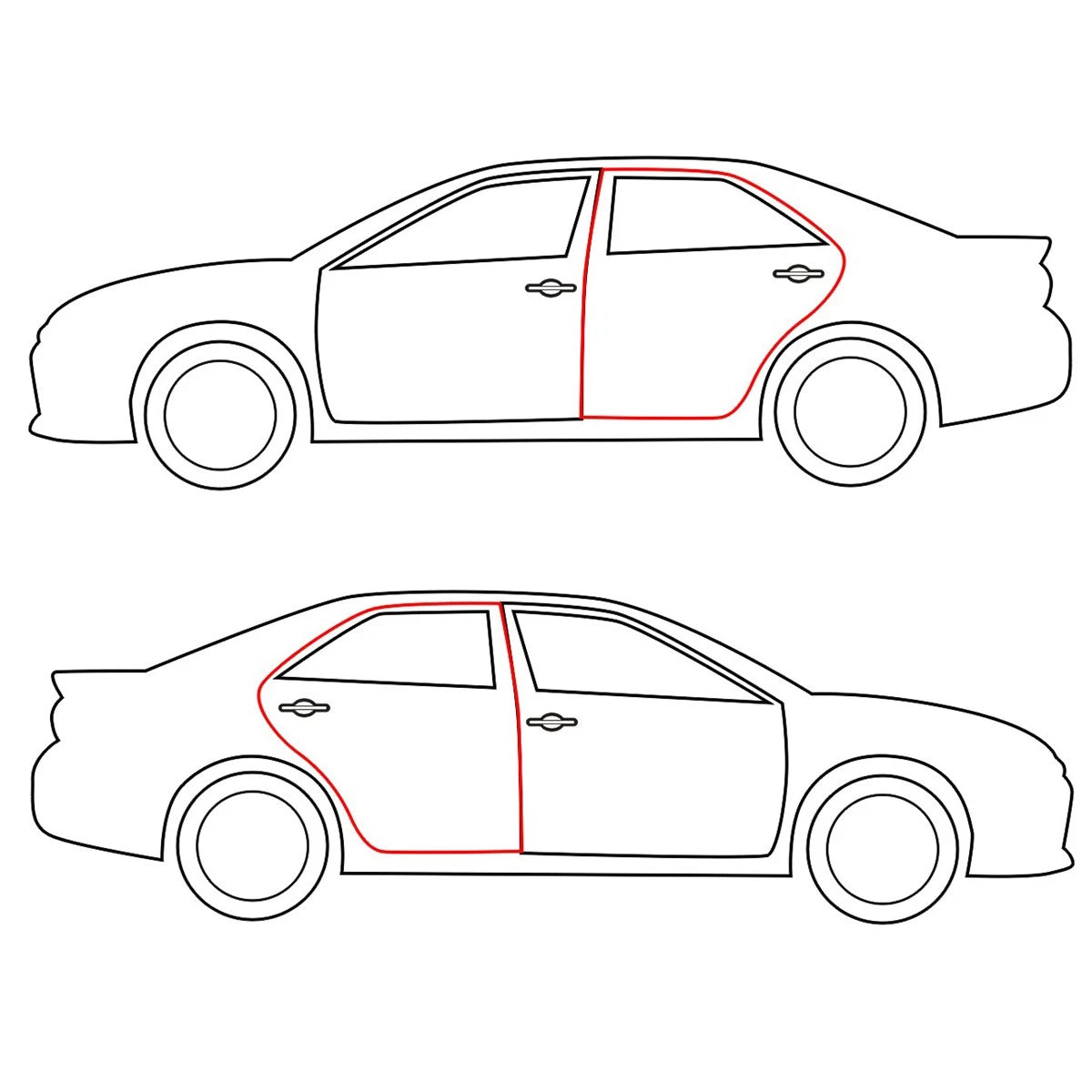 Rear Door Weatherstrips Pair for Toyota Corolla (1974–1979)