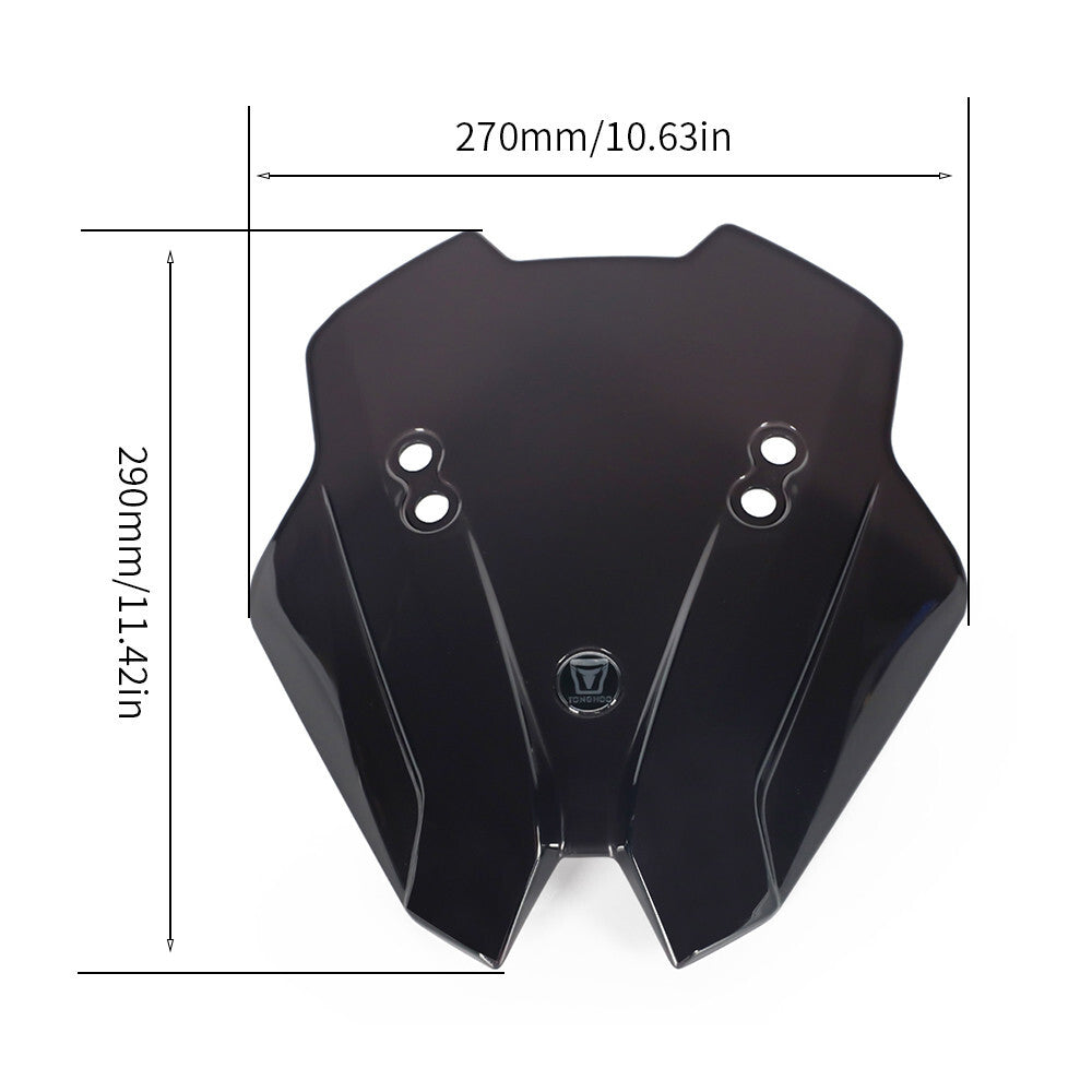 Windshield for Kawasaki Z650 (2017–2023) with GPS Sat Nav Extension Holder