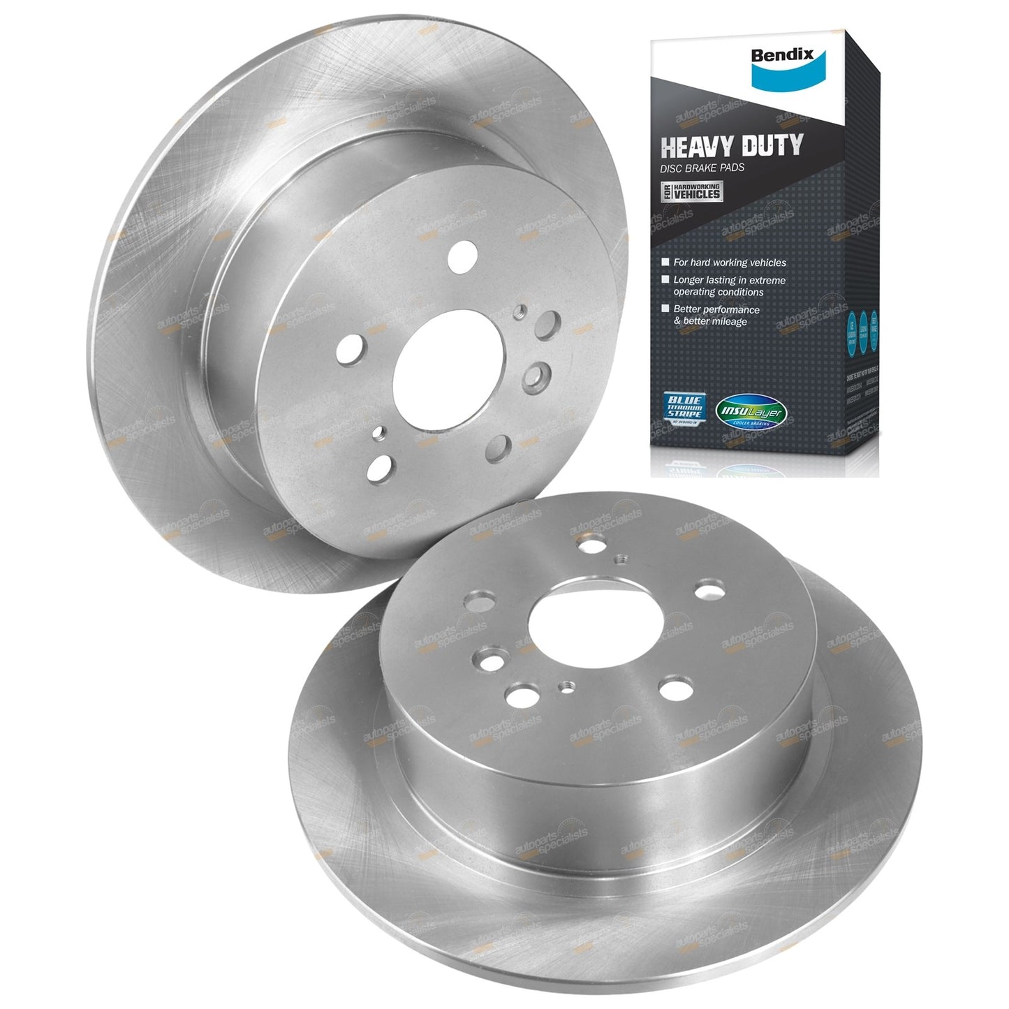 Rear Disc Brake Rotors + HD Pads for Toyota Kluger (2007–2015)