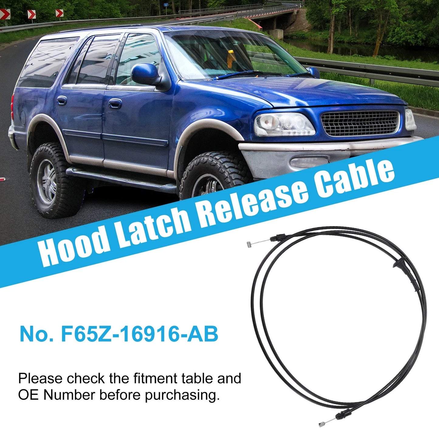 Hood Release Cable for Ford F-150, Expedition, Navigator (1997–2021)
