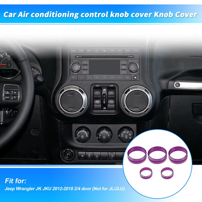 Control Switch Knob Button Cover Trim Ring for Jeep Wrangler JK JKU (2007–2018) Purple