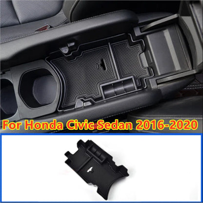 Interior Console Central Storage Box Black for Honda Civic Sedan (2016–2020)