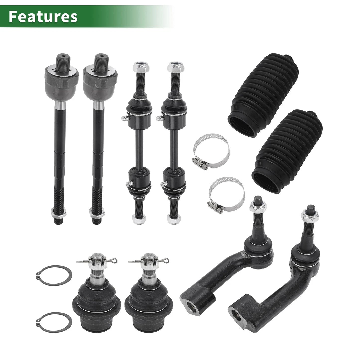 10X Front Suspension Kit Tie Rod Ends Sway Bar Link Ball Joint for Ford F-150 (2004–2020)
