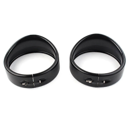 4.5" Black Passing Lights Lamp Trim Ring Bezel Visor Cover for Harley FLHT FLHR