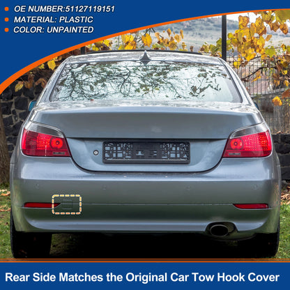 Rear Tow Hook Cover for BMW 525i 530i 545i (2001–2007) No. 51127119151 Unpainted