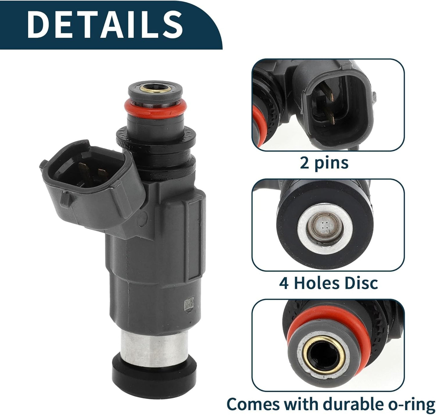 Set of 4 Fuel Injectors for Suzuki DF60-DF70 (1998–2009)