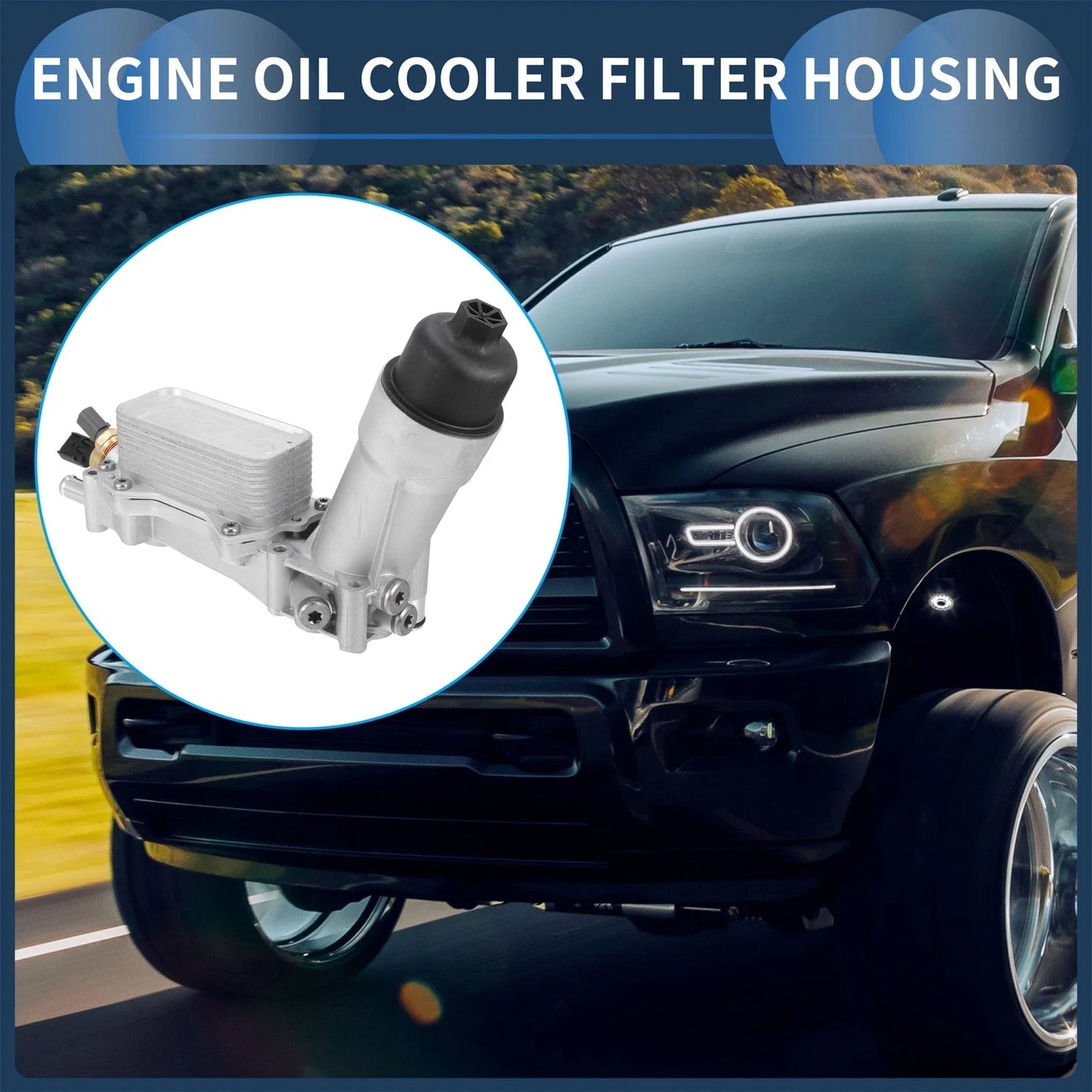 Engine Oil Cooler Filter Housing Set with Gaskets for Chrysler 200 (2011-2014)