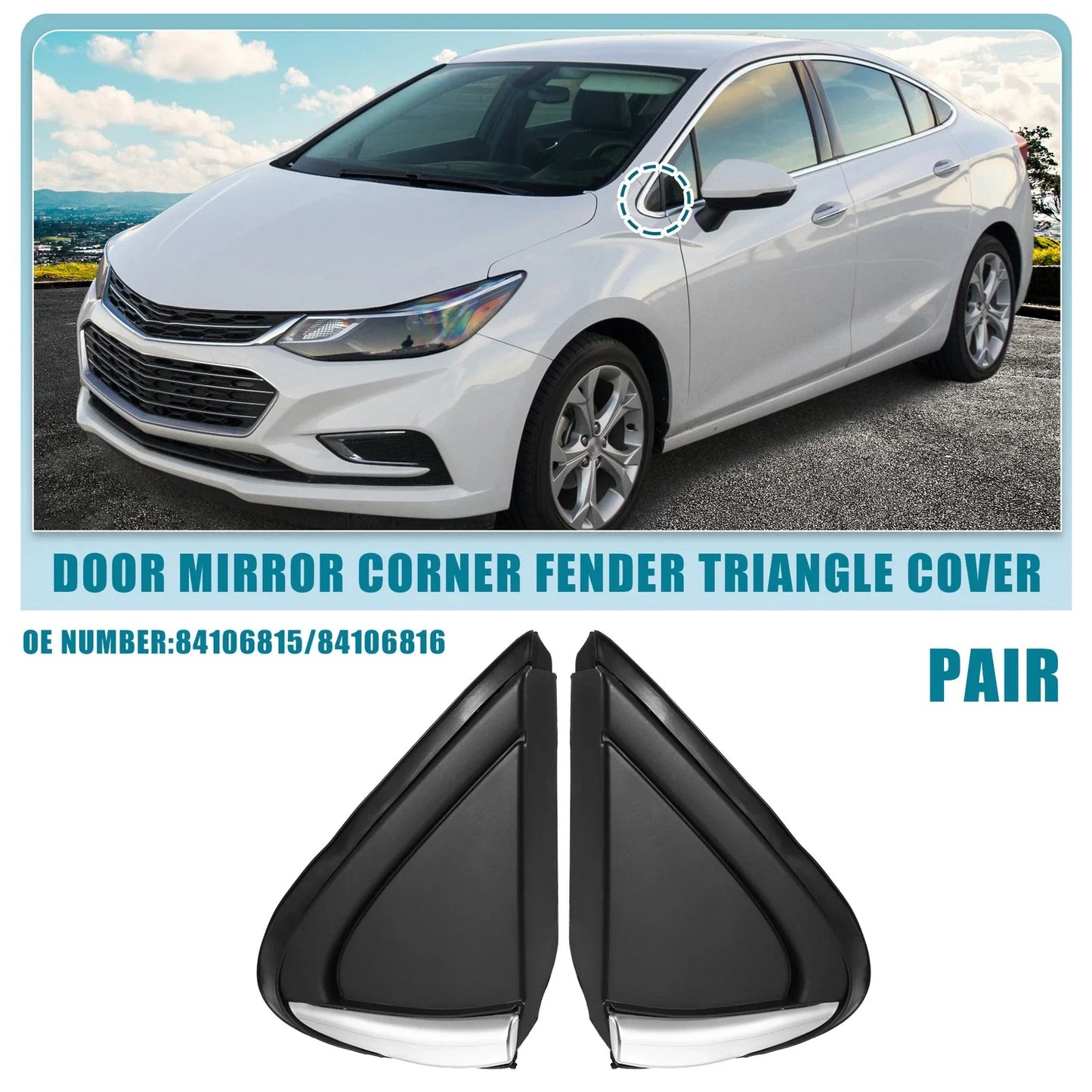 Mirror Corner Fender Triangle Covers for Chevrolet