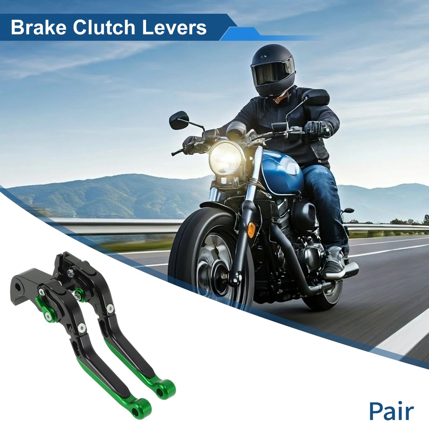 Brake Clutch Levers for Kawasaki Ninja ZX6R 636 (2000–2004) Black Green End