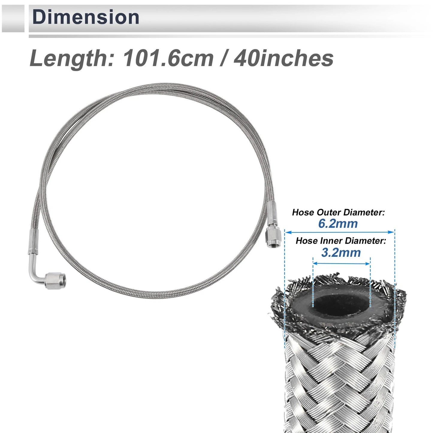 AN-3 Turbo Oil Feed Line Kit for Universal Applications (3.33ft)