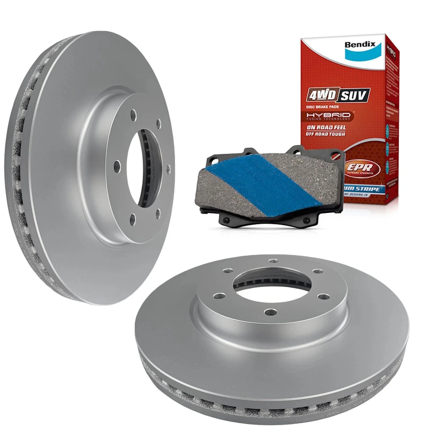 Set of 4 Bendix Front Brake Pads and Rotors for Ford Everest (2015–2023)