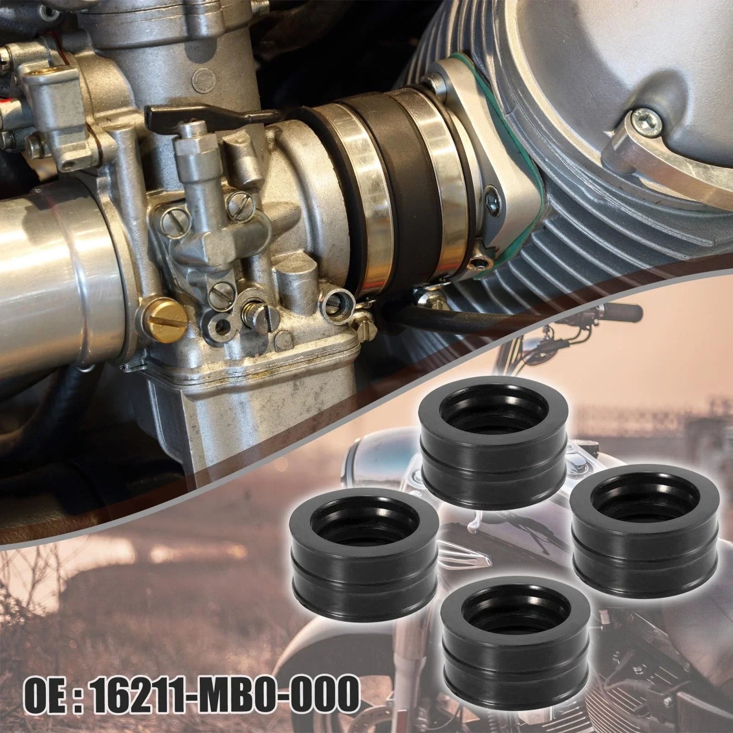 4 x Carburetor Intake Adaptor Connectors for Honda Motorcycle (2000-2023)