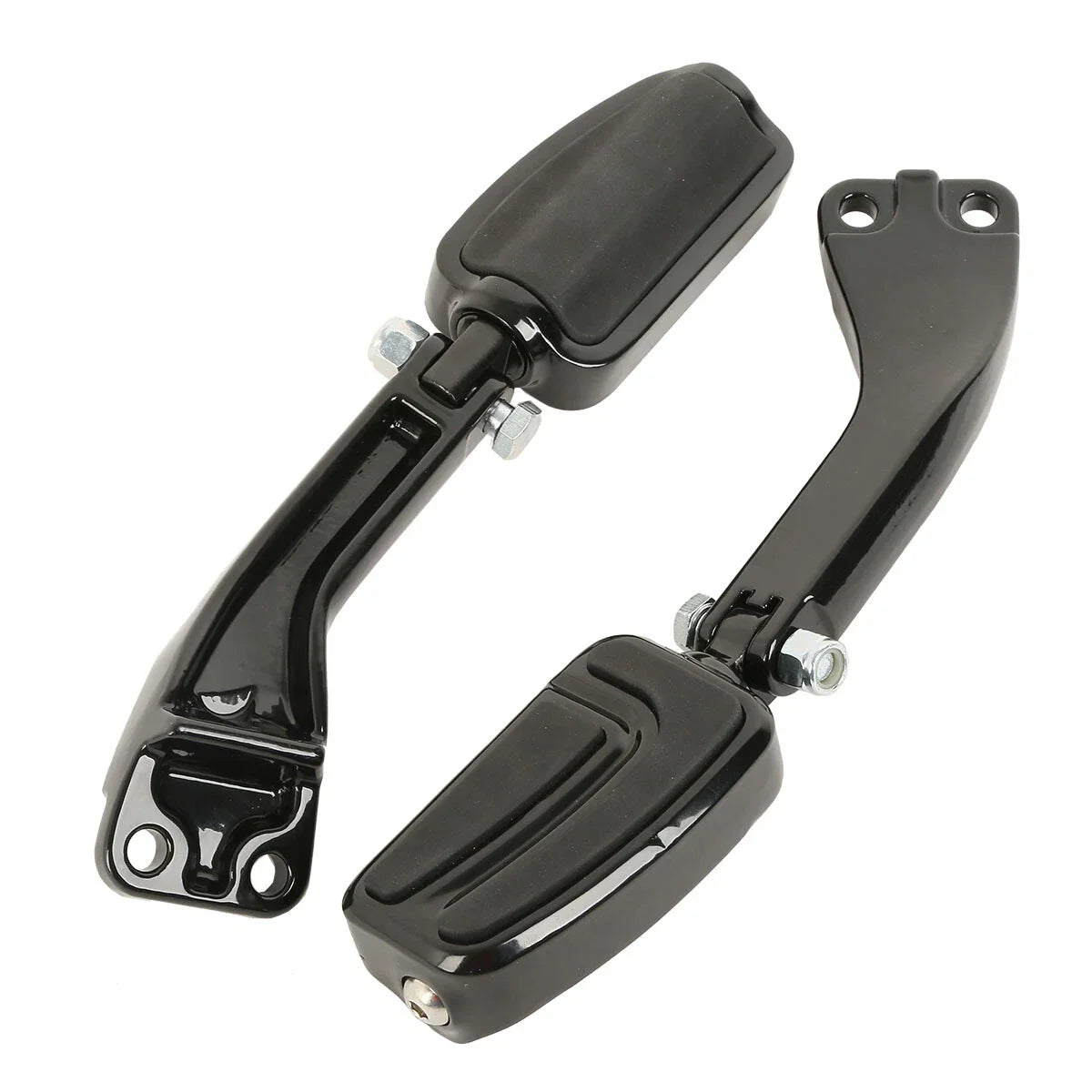 Black Rear Footpeg Mount Bracket for Harley Dyna Super Glide Low Rider (06-17)