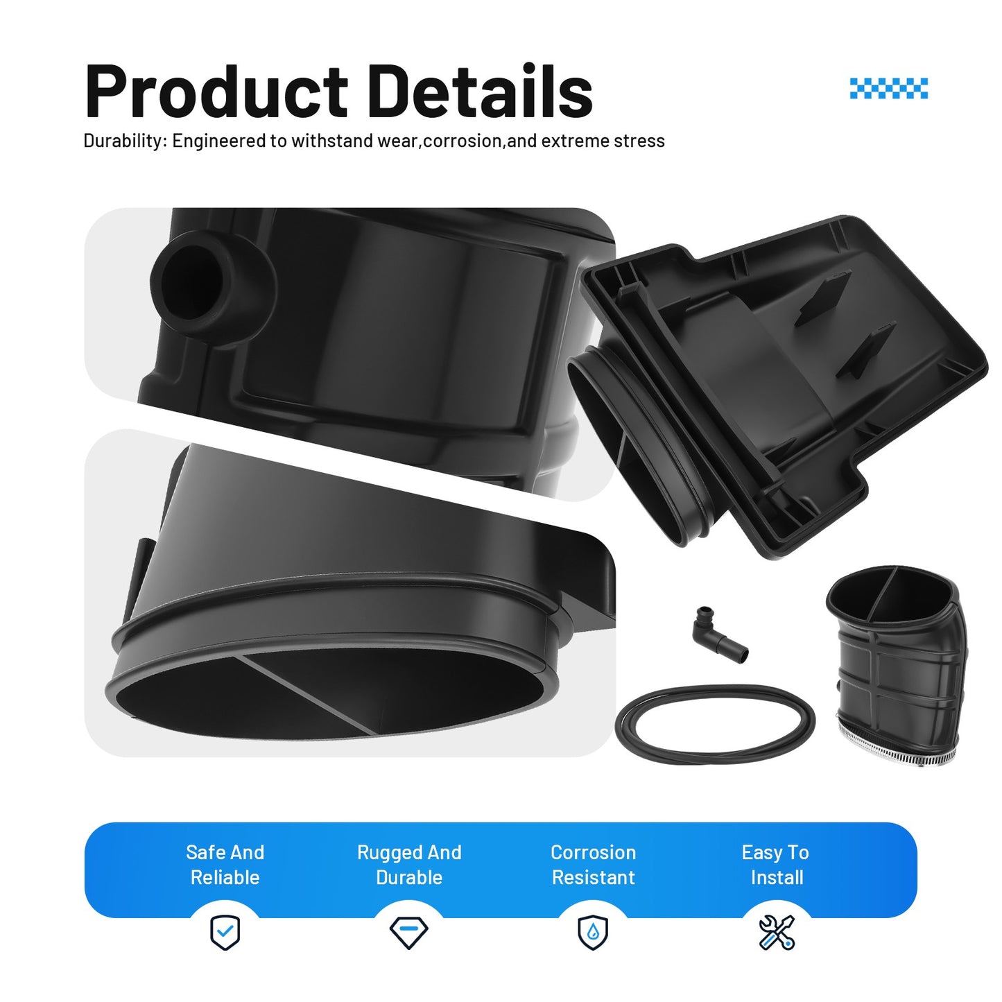 Air Box Intake Duct & Lid Cover for Yamaha Raptor 660R (2001–2005)