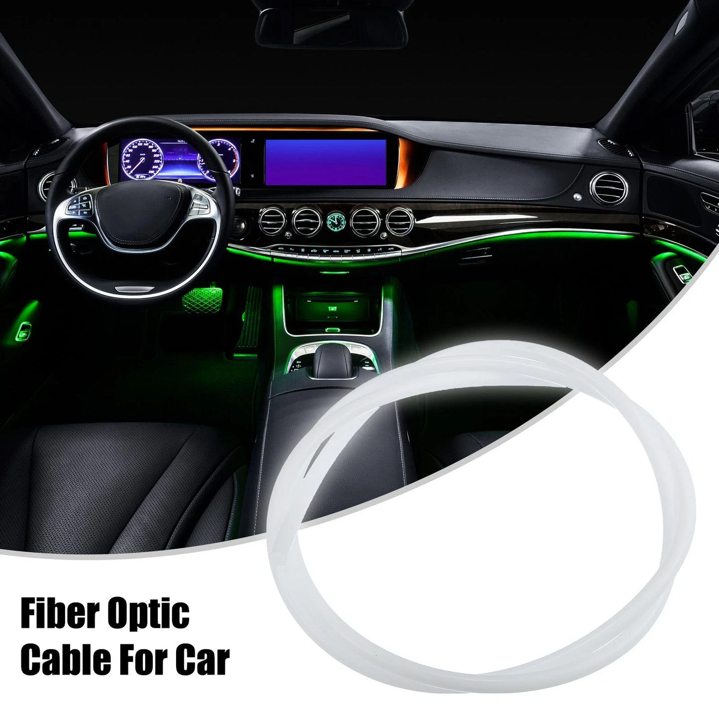 Glow Optic Fiber Cable for Car Light Decoration (1m, Milky White)