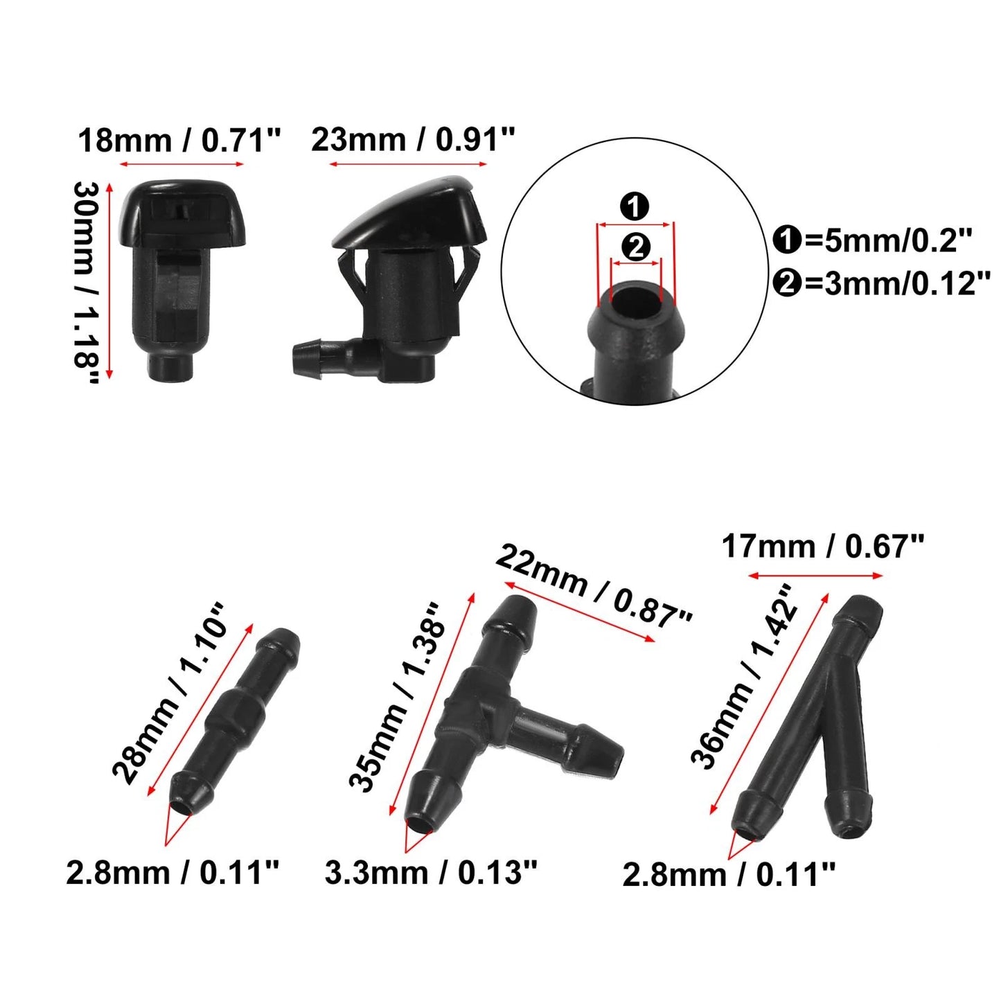 Front Windshield Washer Nozzles Kit for Jeep Grand Cherokee WK2 (2011–2021) 68260443AA