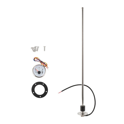 Fuel Sending Unit and Gauge Kit 0-190 Ohm for Boat Car Truck (0-190)