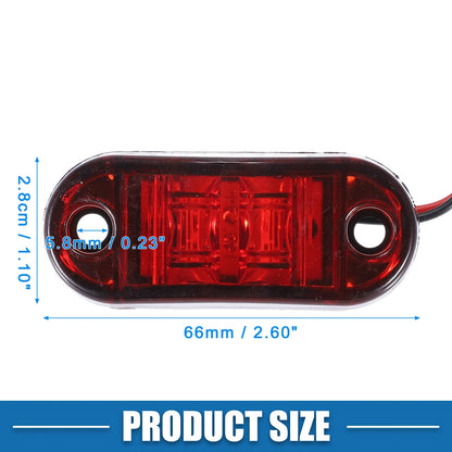 Set of 4 LED Side Marker Lights for Truck Camper Lorry Van Red