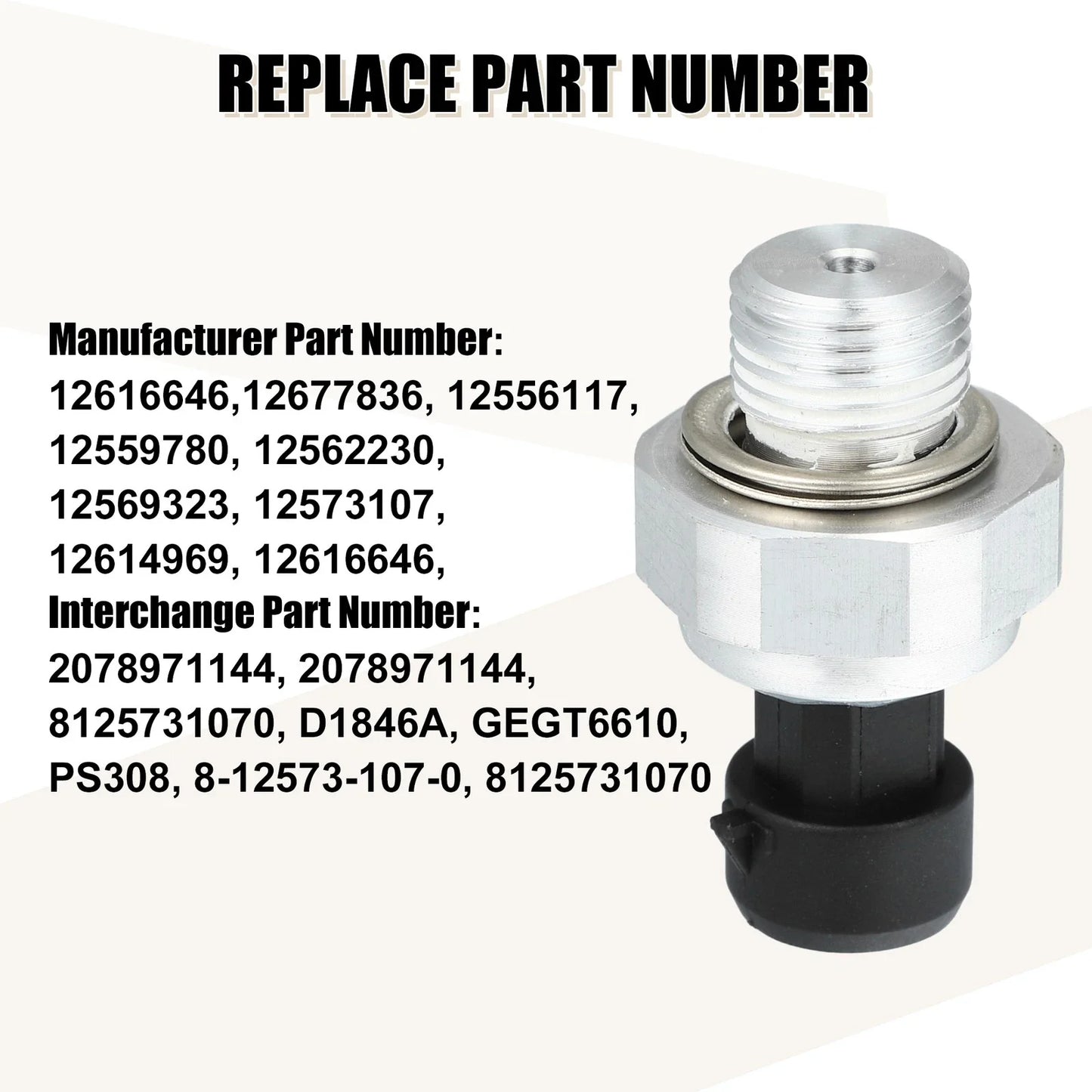 Engine Oil Pressure Sensor for Buick, Cadillac, Chevy (2000-2023)