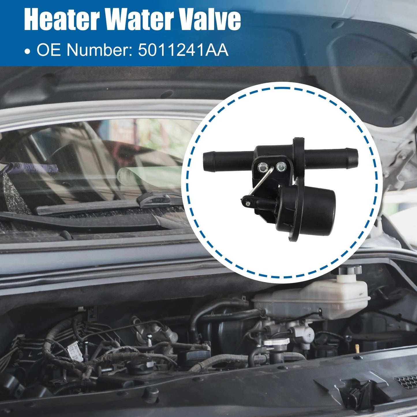 Radiator Water Valve for Dodge Van 1500 B2500 (1996–2003) 5011241AA Plastic Metal Black