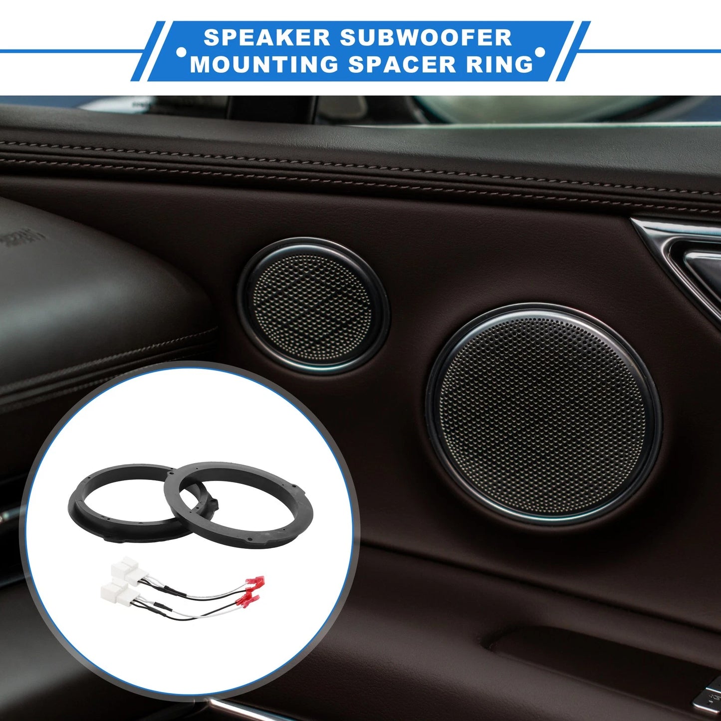 Set of 2 Speaker Spacer Rings for Ford Edge (6.5")