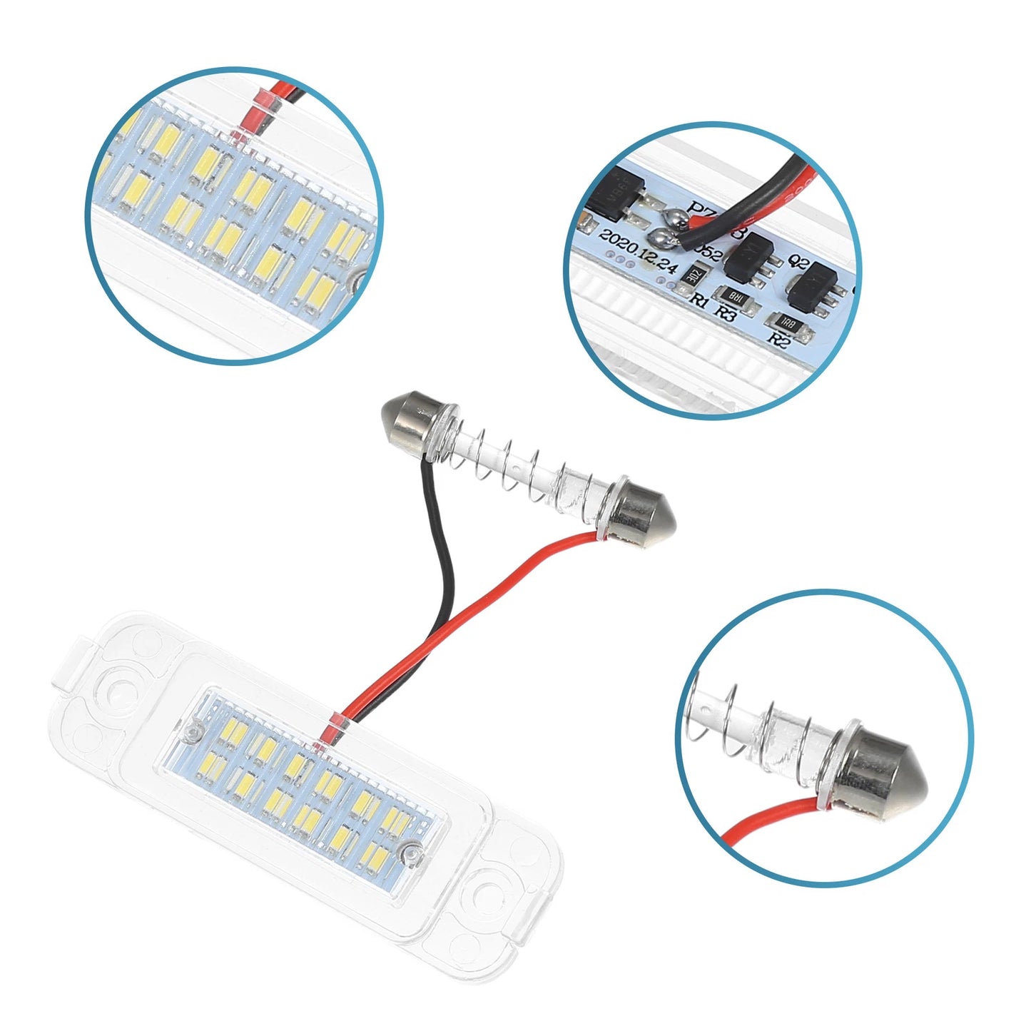 2pcs License Plate Light for Mercedes-Benz ML 320 (1998–2003) A1638200066