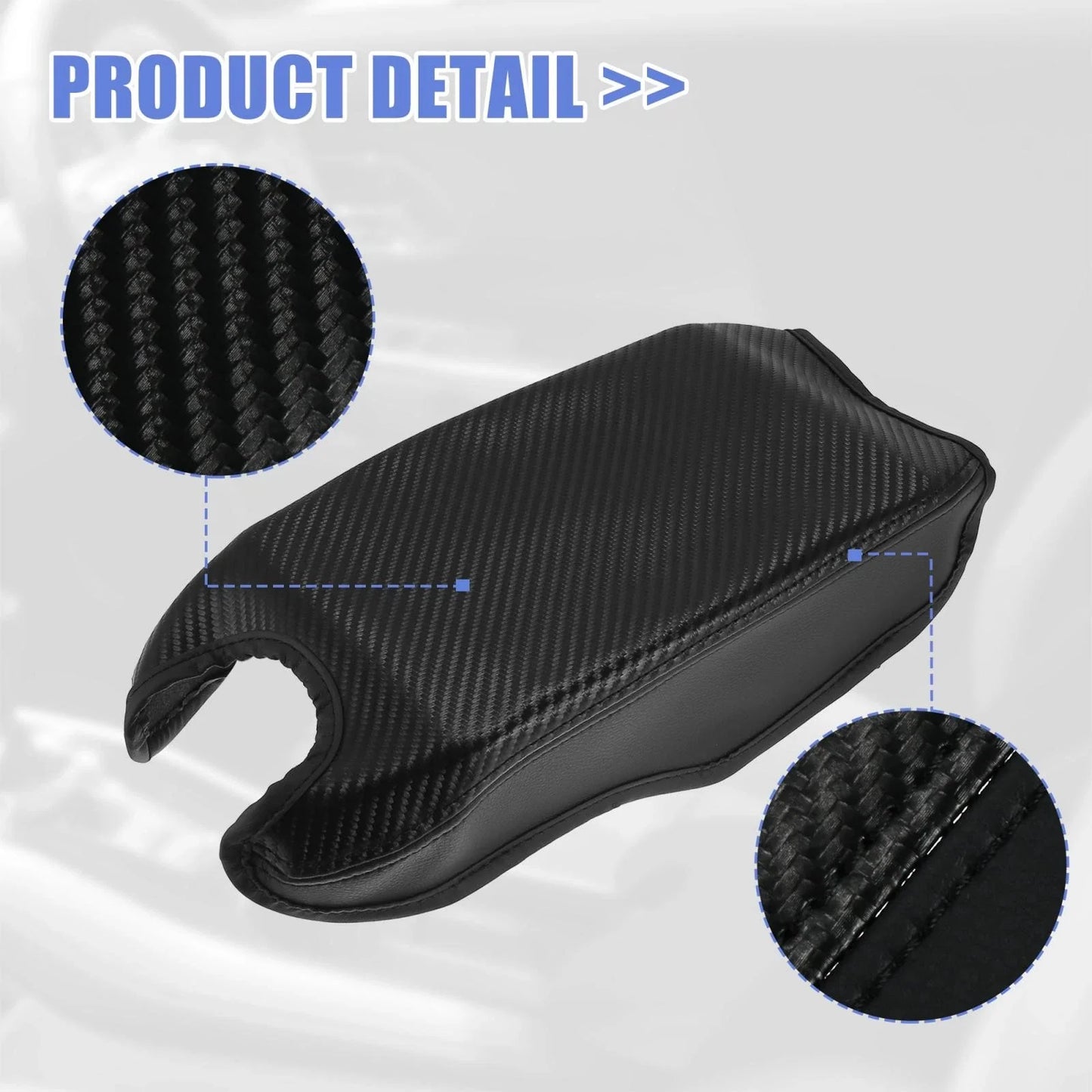 Auto Armrest Protective Cover Pad for Honda HR-V (2016-2021) Carbon Fiber