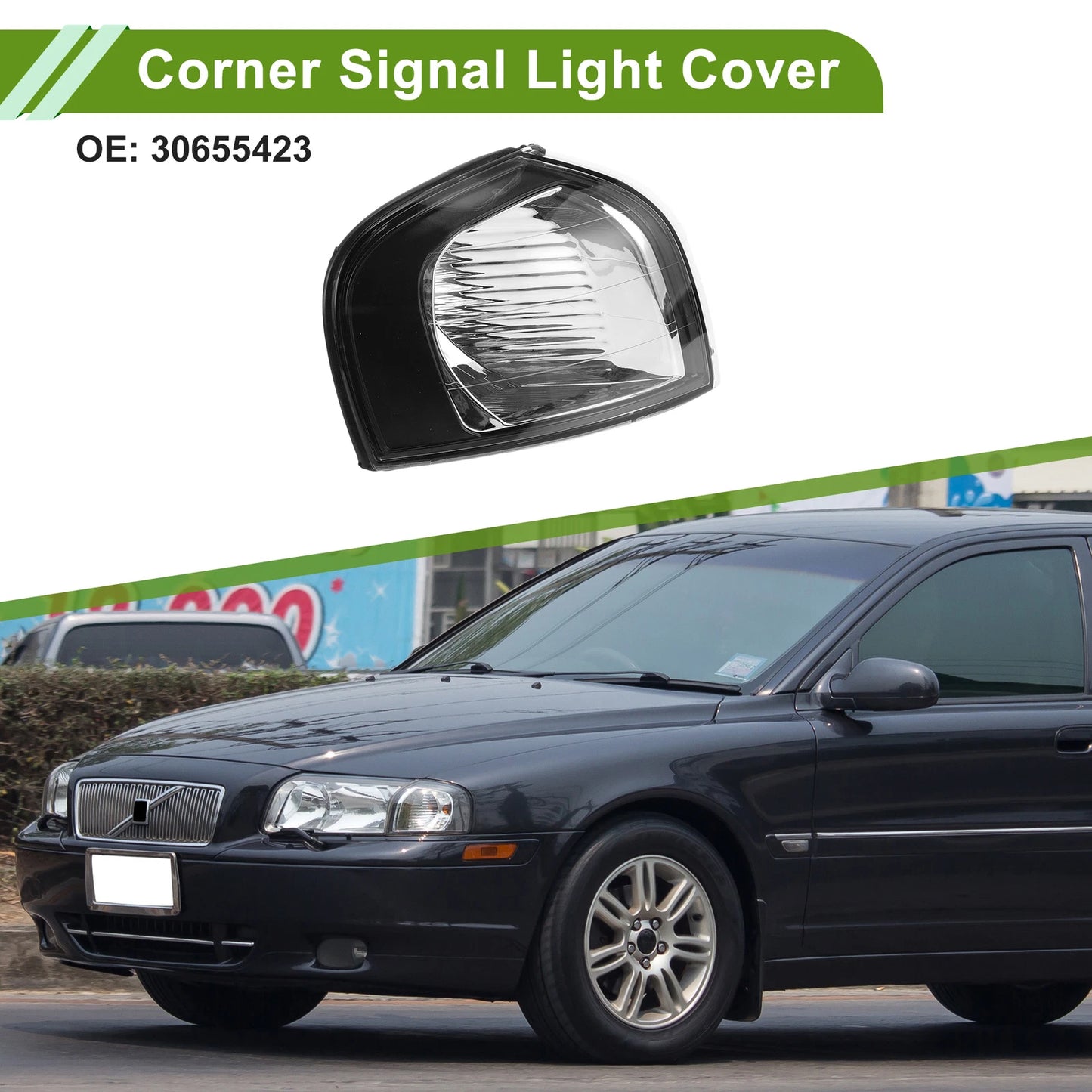 1Pc Right Corner Signal Light Cover for Volvo S80 (1999–2006) No. 30655423