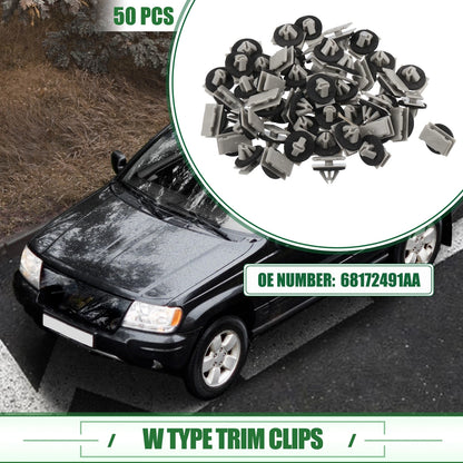 50 Pcs Car W Type Trim Clips for Jeep Grand Cherokee (2012–2021) No.68172491AA