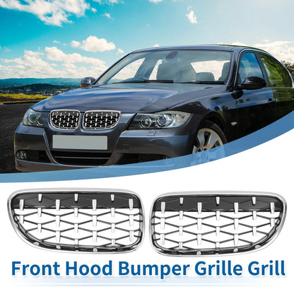 Front Hood Bumper Grille Grill 1 Pair for BMW 335is 328i xDrive (2010 - 2013)