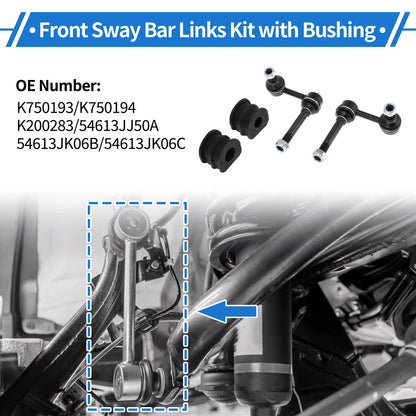 Front Stabilizer Bar Links Set of 2 with Bushings for Nissan 370Z (2009–2020) No.K750193