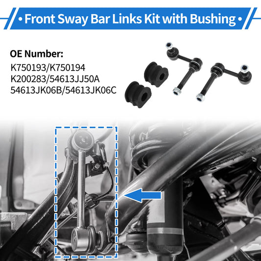 Front Stabilizer Bar Links Set of 2 with Bushings for Nissan 370Z (2009–2020) No.K750193