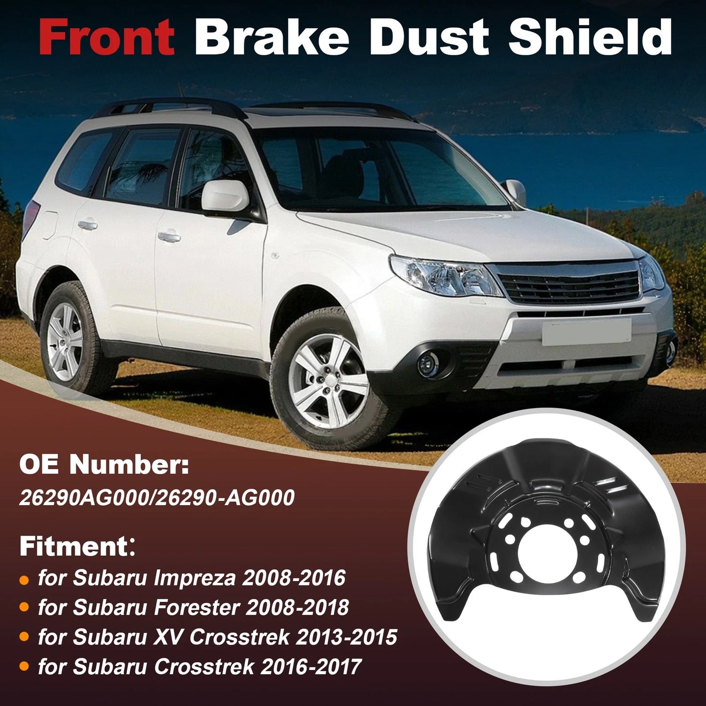 Front Brake Dust Shield for Subaru Impreza Forester (2008–2016) No.26290AG000