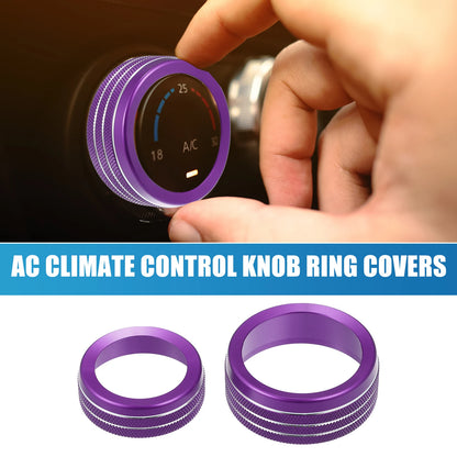 Set of 3 AC Radio Switch Knob Cover Decals for Dodge Durango (2014–2020) Purple