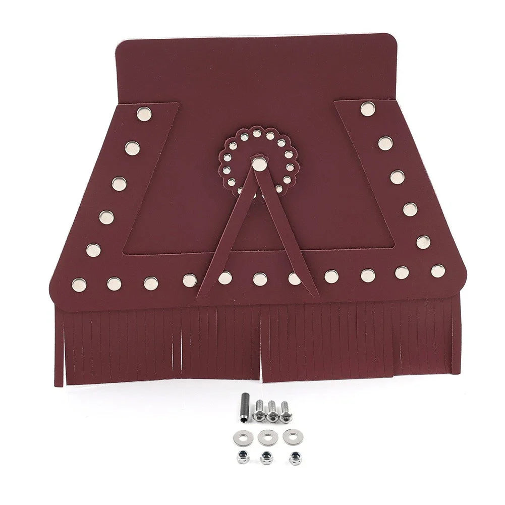 Leather Rear Fender Mud Flap Cover w/Fringe for Harley Motorcycle