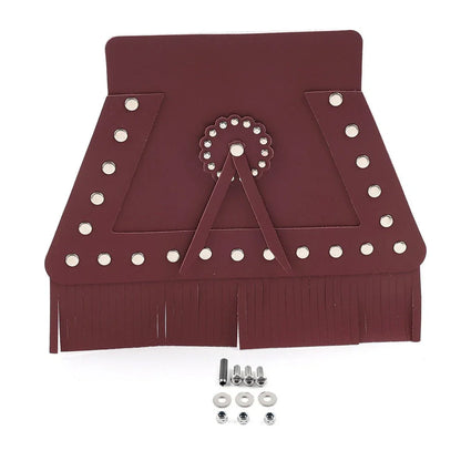 Leather Rear Fender Mud Flap Cover w/Fringe for Harley Motorcycle