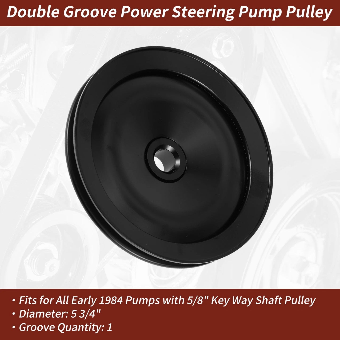 Single Groove Power Steering Pump Pulley for Chevy Camaro (1970–1974)