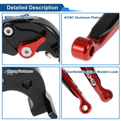 Adjustable Brake Clutch Levers for Kawasaki ZX14R (2006–2017) Black Red