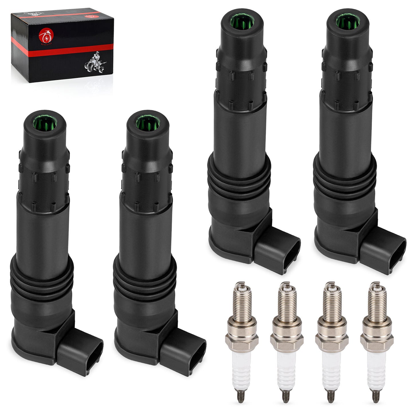 Set of 4 Ignition Coils & Iridium Spark Plugs for Suzuki GSX-R600 (2006–2020)