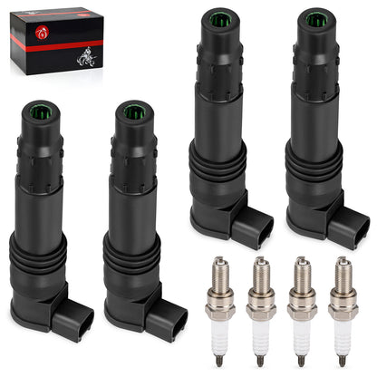 Set of 4 Ignition Coils & Iridium Spark Plugs for Suzuki GSX-R600 (2006–2020)