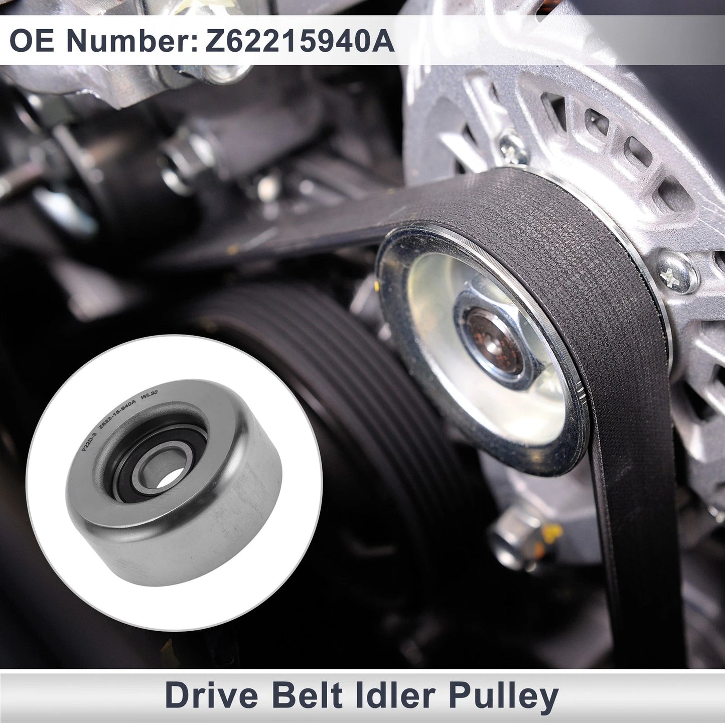 Drive Belt Idler Pulley for Fiesta Mk6 (2009–2013) No.Z62215940A Steel
