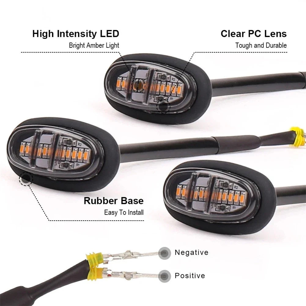 Raptor-Style Smoked Lens Amber LED Front Grille Running Lights for Ford F-150