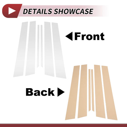 Set of 6 Door Pillar Window Trim for Nissan Sentra (2000–2006) Chrome