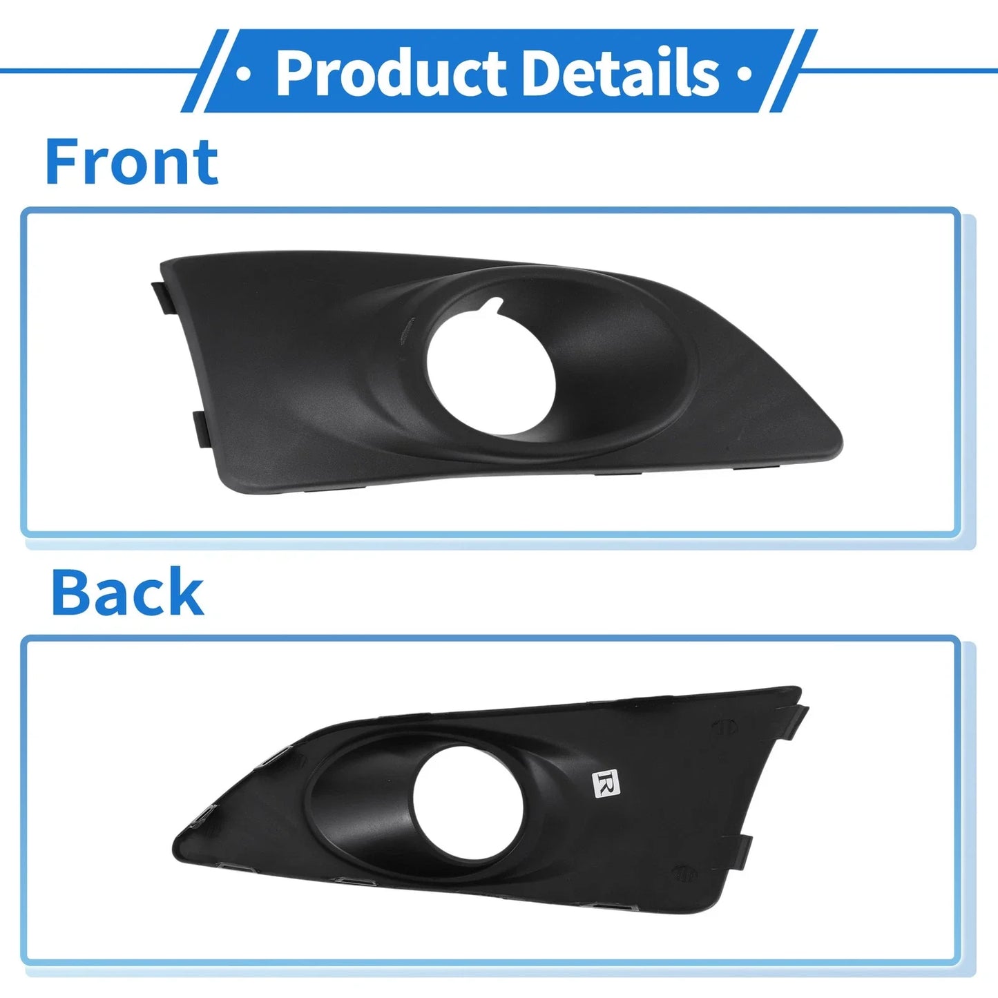 Front Right Fog Light Grill for Chevrolet Aveo (2011-2014) Black 1 x Piece