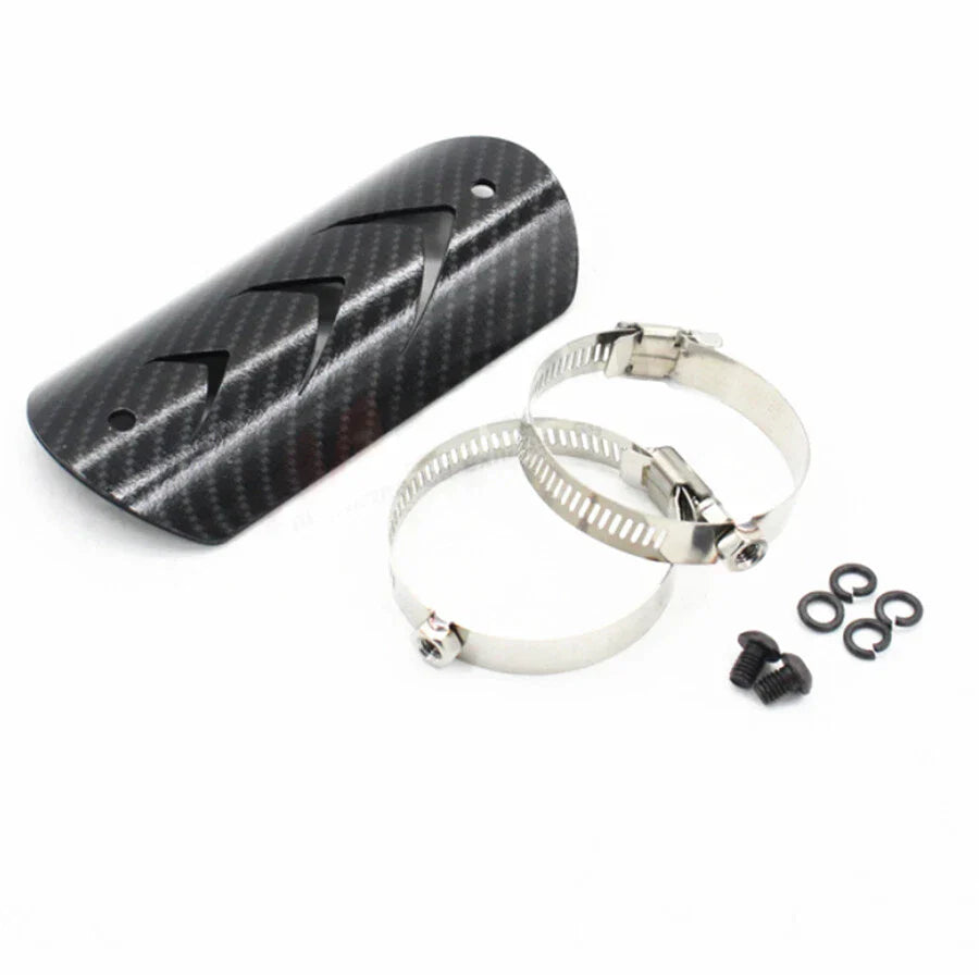 Motorcycle Exhaust Pipe Protector Heat Shield Cover Carbon Fiber