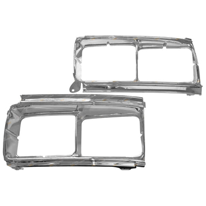 Set of 2 Chrome Headlight Surrounds for Landcruiser FJ80 (1990–1994)