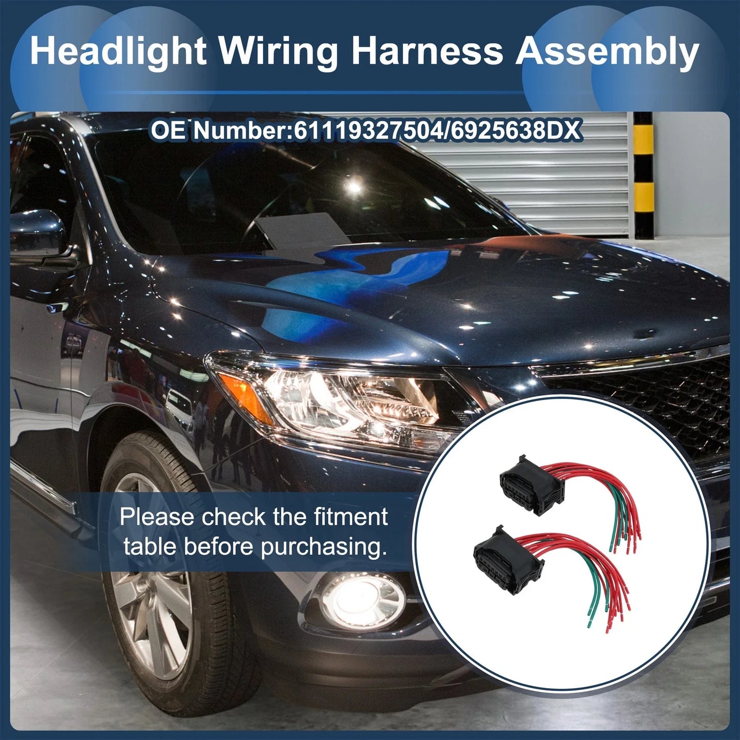 Headlight Wiring Harness Assembly for BMW 5 Series GT (2013-2017)
