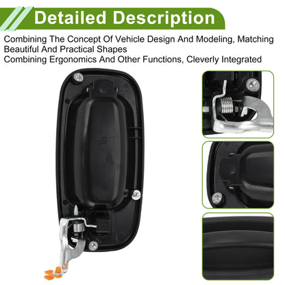 Exterior Door Handle for Chevrolet Silverado, GMC (Black, Rear Left)