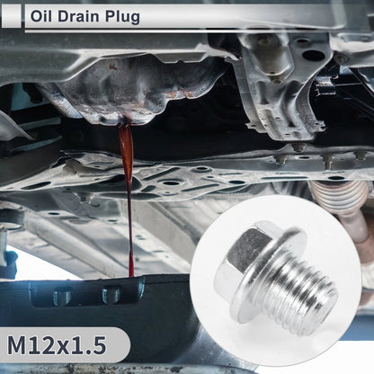 Set of 1 M12x1.5 Engine Oil Drain Plug with Gasket for Car Motorcycle
